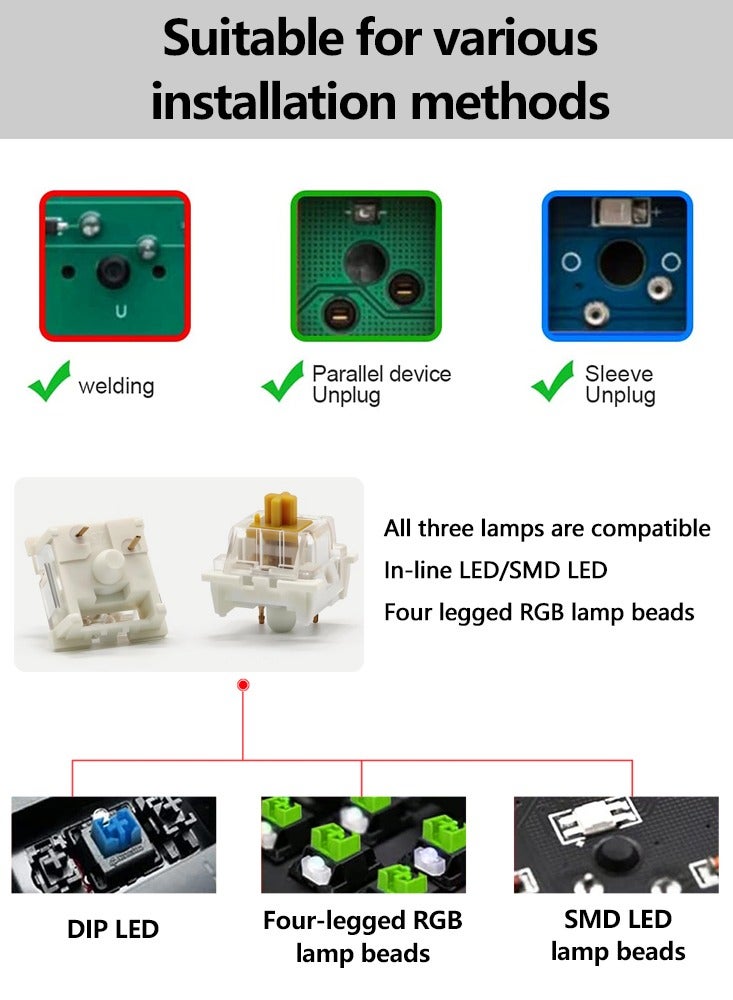 لوحة المفاتيح الميكانيكية التبديل لعبة الذهب Outemu لوحة المفاتيح التبديل 3 دبوس خطي اللمس انقر فوق التبديل - Image 4