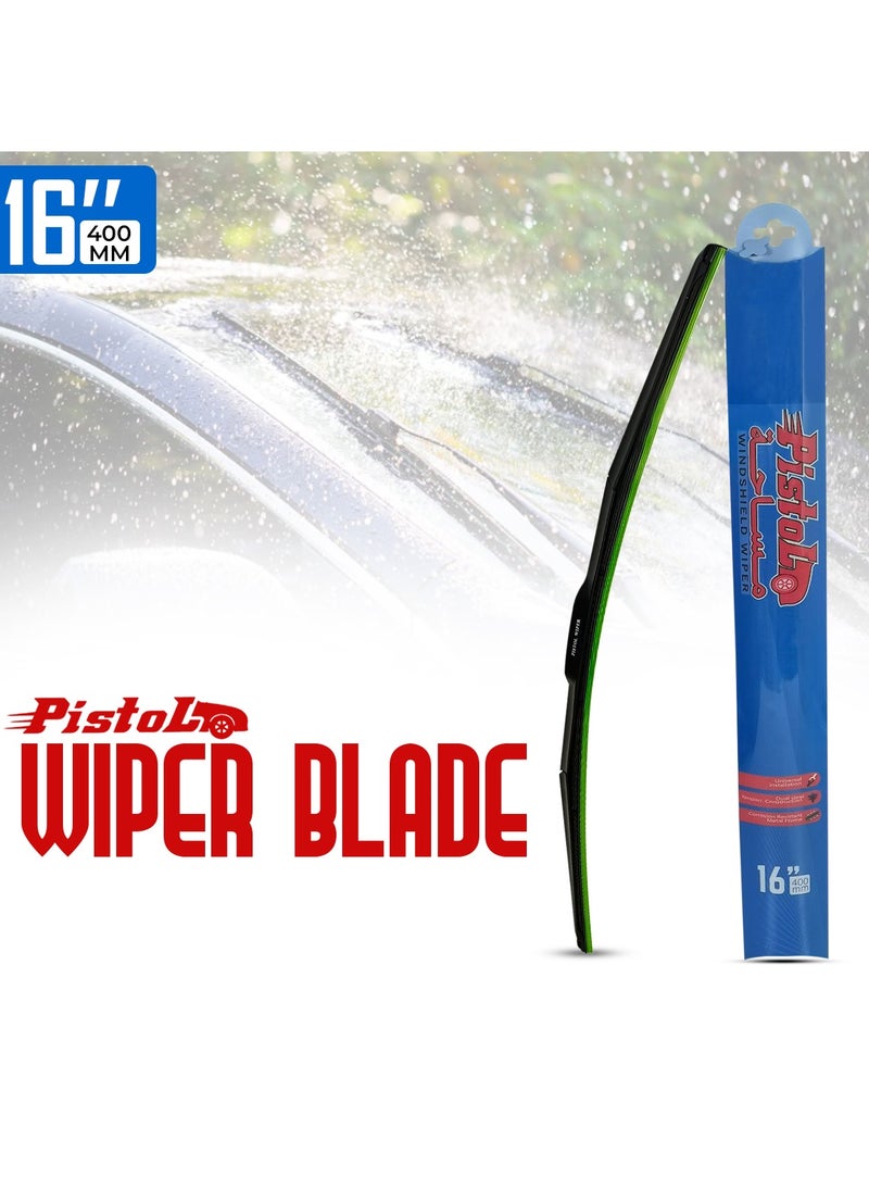 Pistol High Performance 16" Windshield Wiper,  Universal Dual Steel Tension Corrosion Resistant Car Wiper Blade  - Image 1