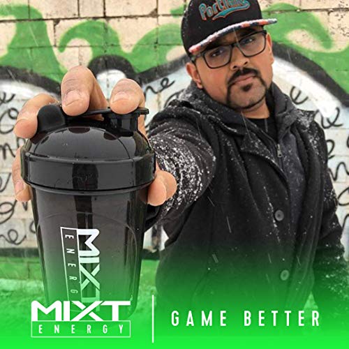 MIXT Energy Shaker Bottle, 16 oz. Shaker Bottle, BPA Free & Lid Mixing Technology (16 oz, Black) - Image 3