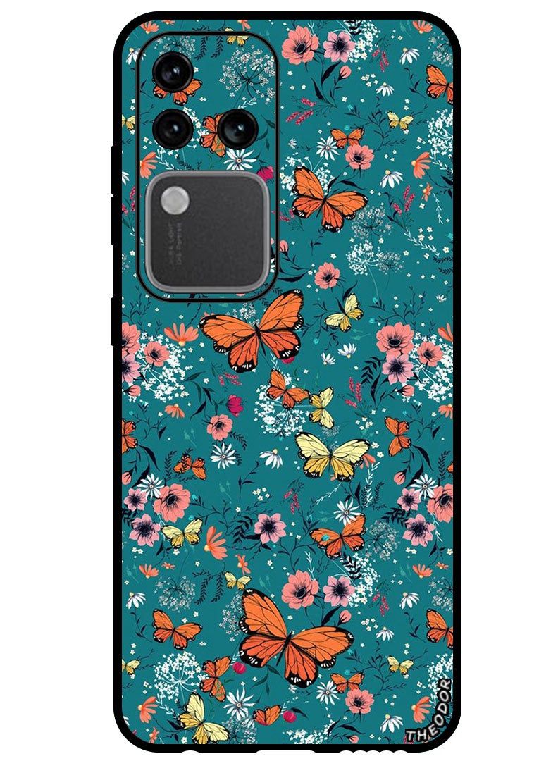 Theodor Protective Case Anti Scratch Shock Proof Bumper Cover For Vivo S18 Pro Butt Flowers - Image 1