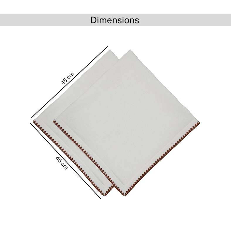 Pan Home طقم مناديل مخيطة على شكل بطانية إيسلاي - أبيض - Image 5
