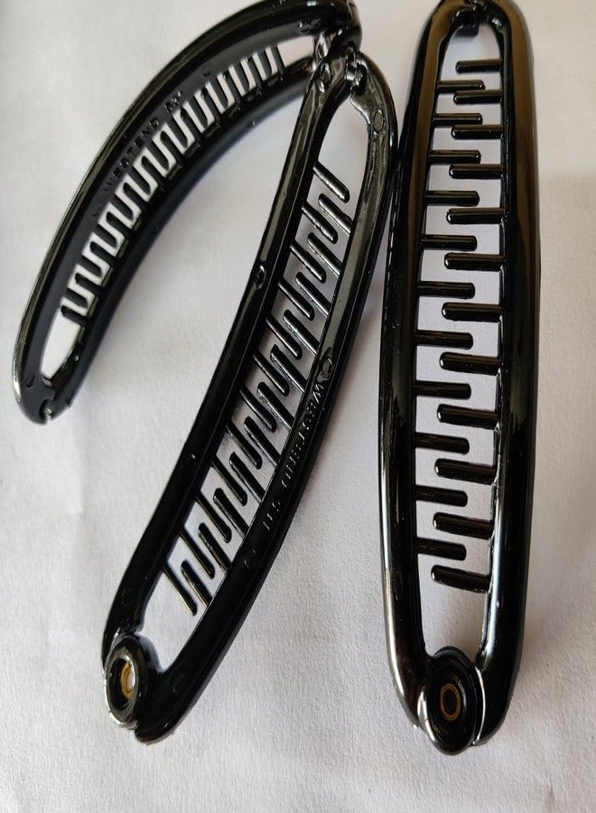 Rinpoche Sales Banana Clips Hair Banana Hair Clip for Thick Fine Curly Hair Clincher Comb Tool Accessories Fishtail Hair Clip Comb for Women and Girls (Black, Pack of 3pcs) - Image 3