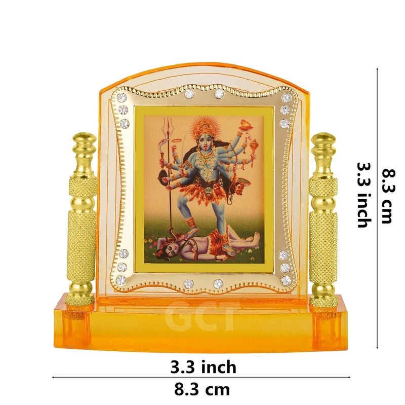 GCT Goddess Kali MATA Car Temple Maa Kali Idol (J001-36-A) Religious Acrylic Frame for Car Dashboard - Image 2