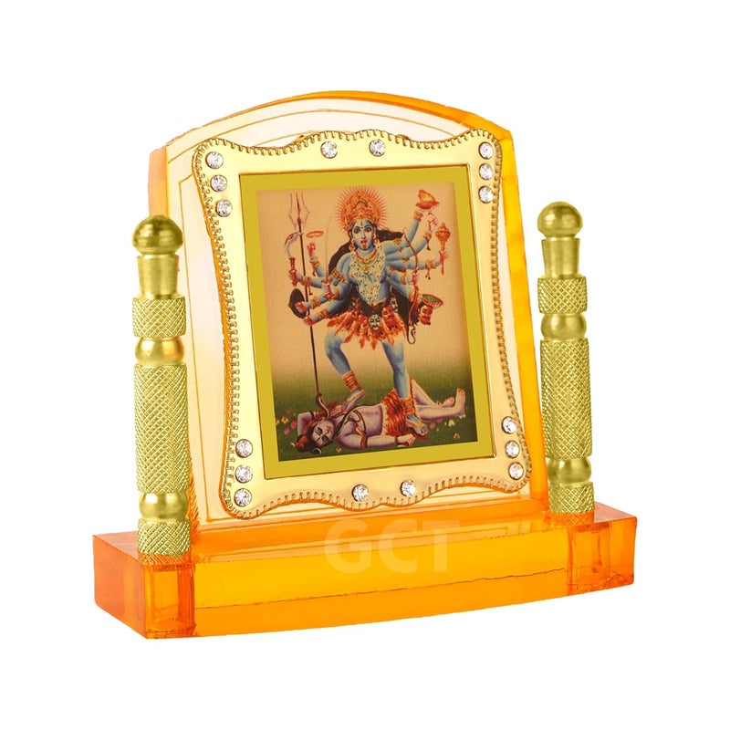 GCT Goddess Kali MATA Car Temple Maa Kali Idol (J001-36-A) Religious Acrylic Frame for Car Dashboard - Image 3