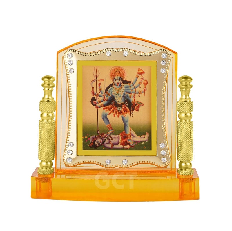 GCT Goddess Kali MATA Car Temple Maa Kali Idol (J001-36-A) Religious Acrylic Frame for Car Dashboard - Image 1