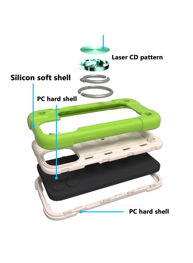 Zaboon Case For iPhone 13 Pro Max Shockproof Silicone + PC Protective Case with Dual-Ring Holder - Image 3