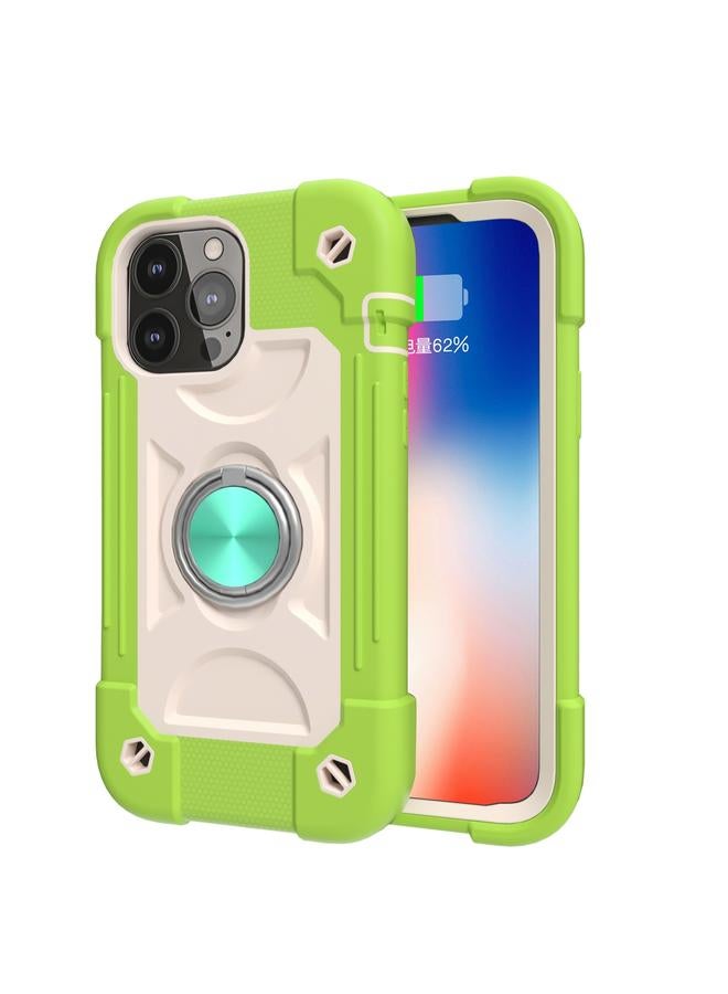 Zaboon Case For iPhone 13 Pro Max Shockproof Silicone + PC Protective Case with Dual-Ring Holder - Image 2