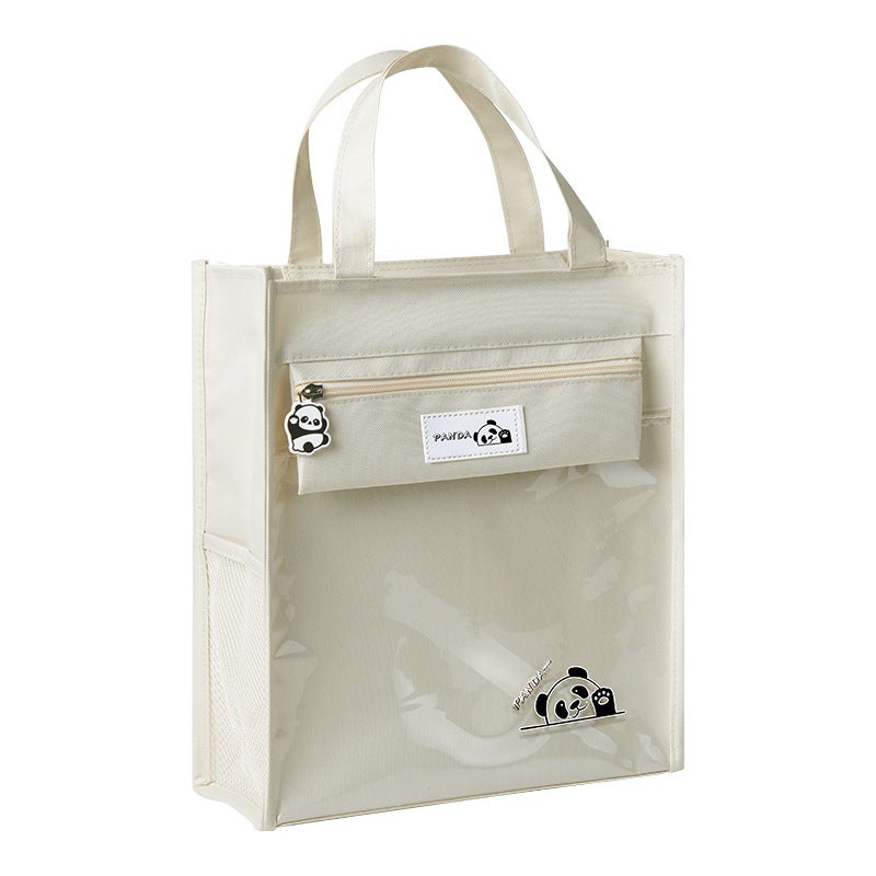general Transparent Oxford Cloth Book Bag for Kids Cartoon Panda Design Large Capacity - Image 5