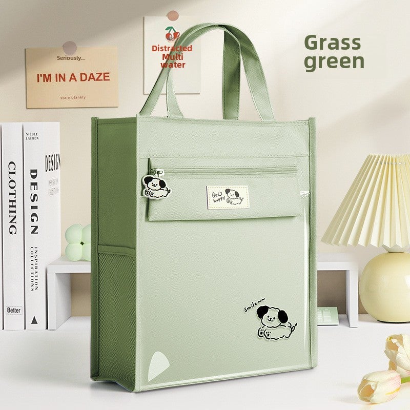 general Transparent Oxford Cloth Book Bag for Kids Cartoon Panda Design Large Capacity - Image 1