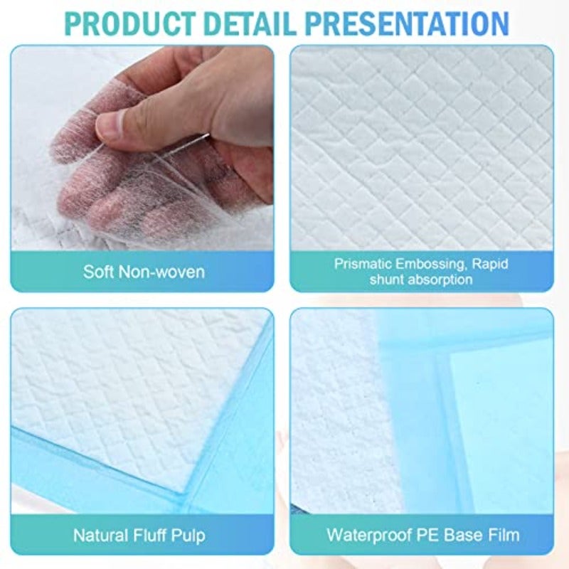 100 PCS Disposable Changing Pad Leak-Proof Underpad Bed Table Protector Mat Soft Non-Woven Fabric 17 Inches x 13 Inches - Image 2