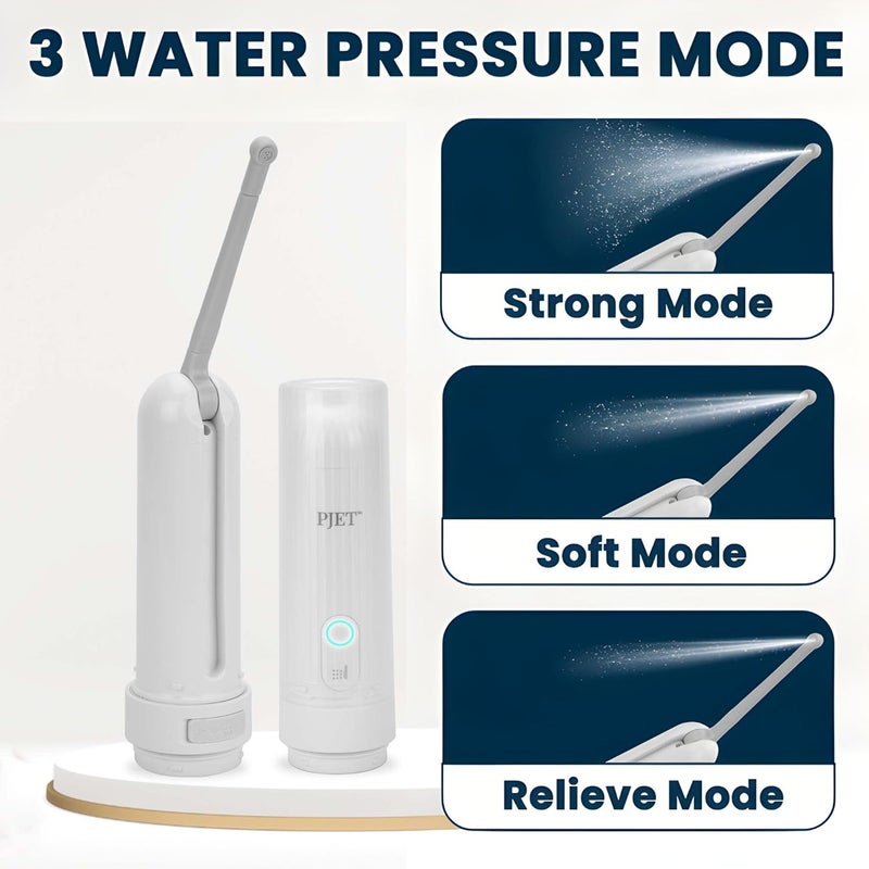 PJET MAX Portable Jet Spray 200ML Travel Bidet with USBC Recharge 3 Pressure Options Foldable IPX6 Waterproof Adjustable Nozzle for Hygiene Outdoor Camping Feminine Care - Image 2