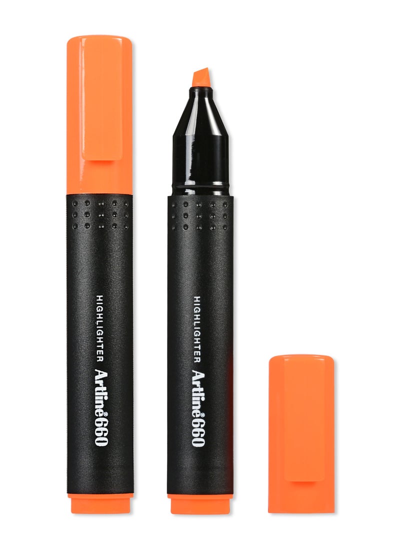 Artline - Artline 12 Pieces 660 Highlighter, Text Marker, 1-4mm, Fluorescent Colour:Orange - ARFL660OR - Image 1