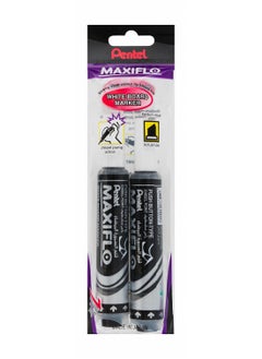 Pentel 2-Piece Maxiflo Whiteboard Marker Chisel Tip Black Ink  - Image 1