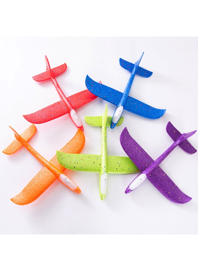 Stall Toys Luminous Hand Throw Large Aircraft Foam Anti-fall Aircraft Children Model Toy Model Wholesale-Color:Blackhead 48cm Hand Throwing Aircraft (Rose Red)  - Image 3