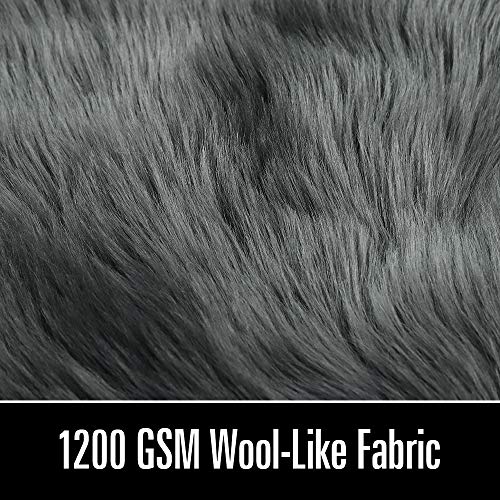 LOCHAS Soft Fluffy Faux Fur Rugs for Bedroom Bedside Rug 2x4 Feet, Washable, Furry Sheepskin Area Rug for Living Room Girls Room, Luxury Shag Carpet Home Decor, Dark Grey - Image 4