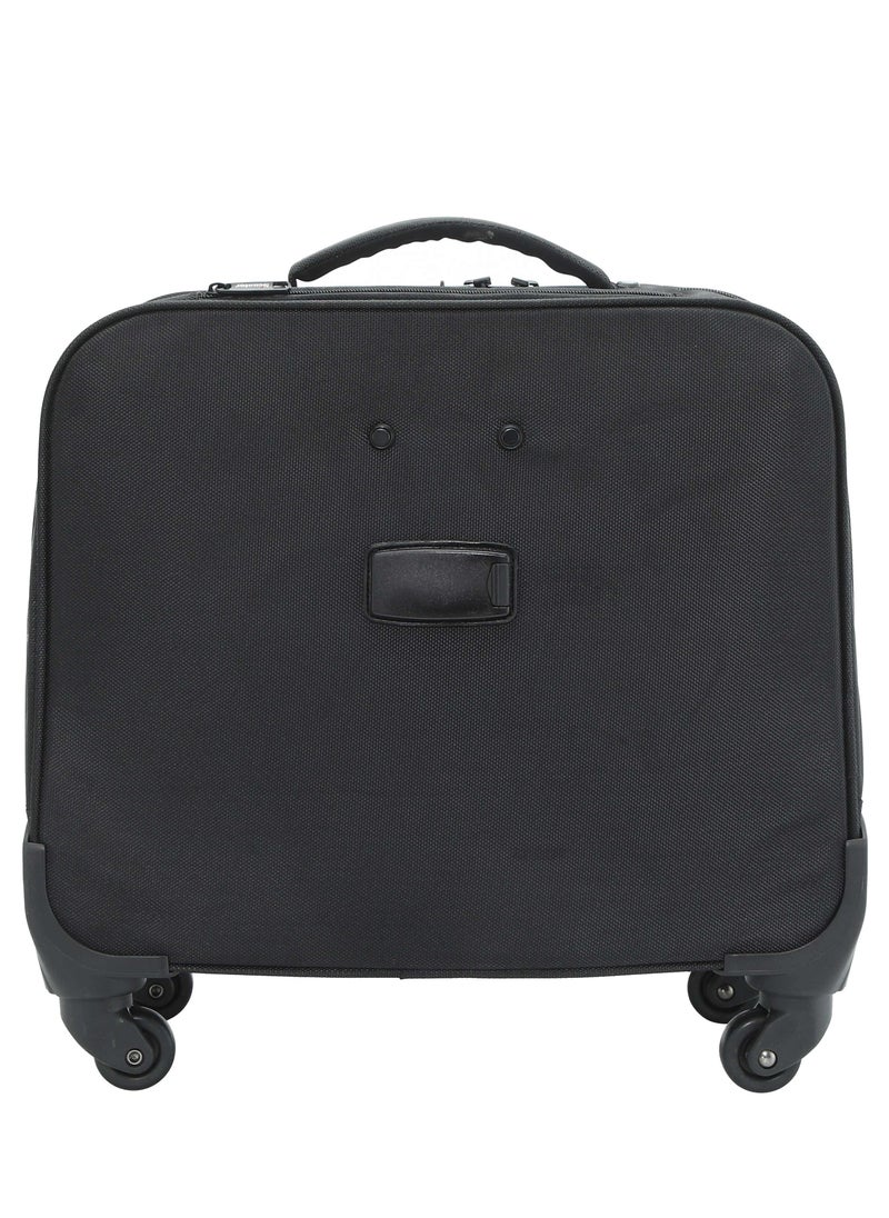 SENATOR 17-inch Premium Pilot Bag Water Resistant 4 Spinner Wheeled Rolling Laptop Case Multifunctional Compartments with Safe Zippers for Unisex, KH102-Black  - Image 3