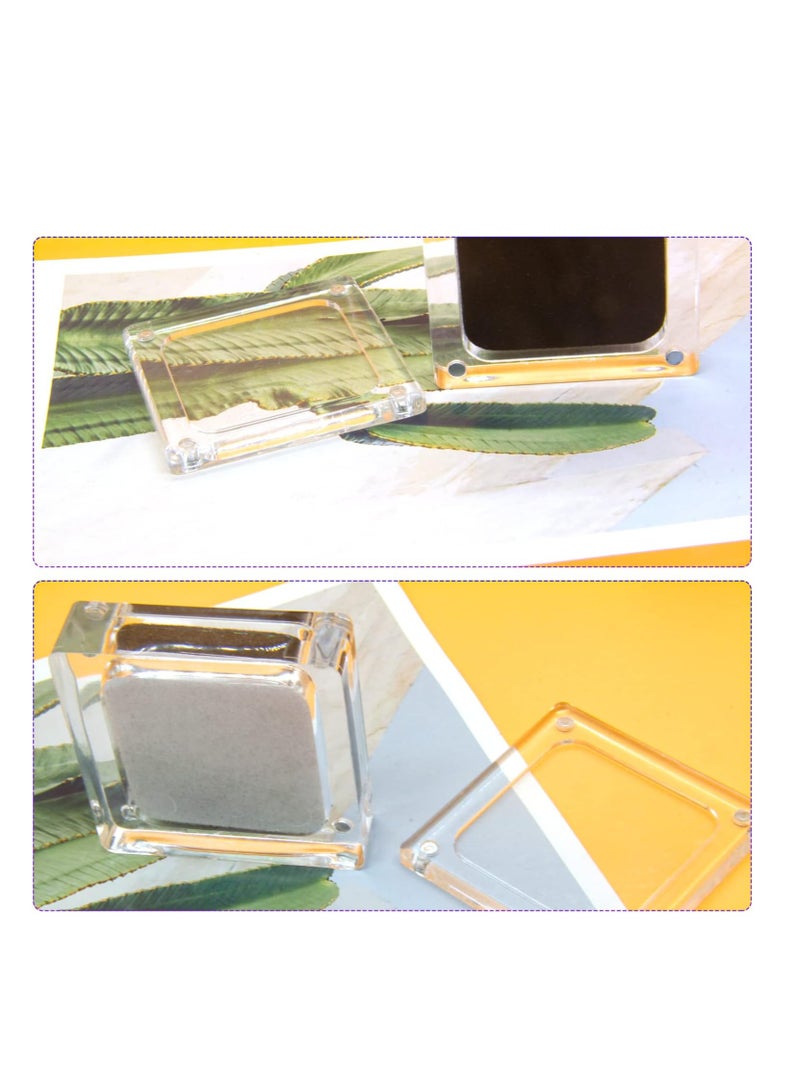 KASTWAVE Small Acrylic Jewelry Box with Lid 2 Pack Clear Gemstone Display Box Container with Automatic Adsorption Clear Top Lids and Sponge Inside for Gemstones Rings Necklaces Bracelets - Image 3