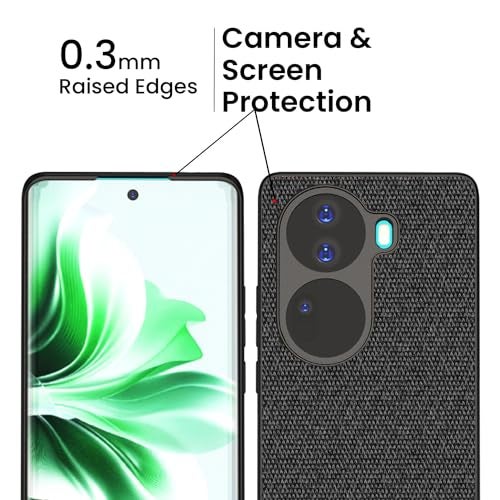 Kapa Soft Full Fabric Protective Back Case Cover for Oppo Reno 11 PRO | Shockproof Slim Hard Anti Slip Back Case (Black) - Image 4