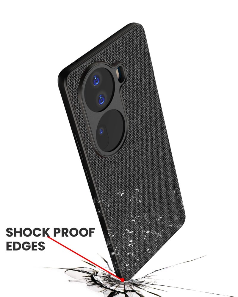 Kapa Soft Full Fabric Protective Back Case Cover for Oppo Reno 11 PRO | Shockproof Slim Hard Anti Slip Back Case (Black) - Image 5