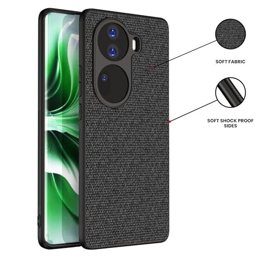 Kapa Soft Full Fabric Protective Back Case Cover for Oppo Reno 11 PRO | Shockproof Slim Hard Anti Slip Back Case (Black) - Image 3