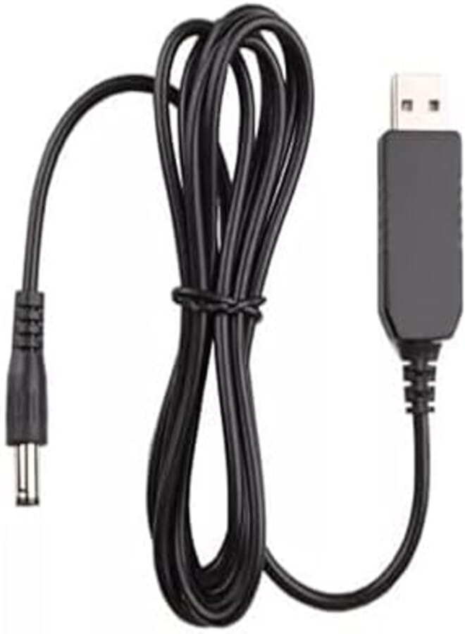 5V to 12V Adapter Power to Port USB 1M Cable with LED indicator - Ideal for Powering Routers from Power Banks!