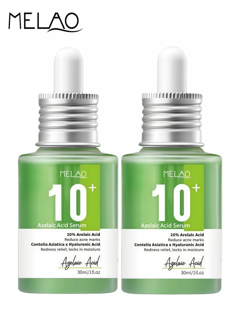 ميلاو عبوتان من سيروم حمض الأزيليك ١٠٪، غني بمستخلص عشبة السنتيلا الآسيوية وحمض الهيالورونيك، يُقلل من علامات حب الشباب، ويُخفف من الاحمرار، ويُحافظ على ترطيب البشرة. ٣٠ مل*٢ - Image 1