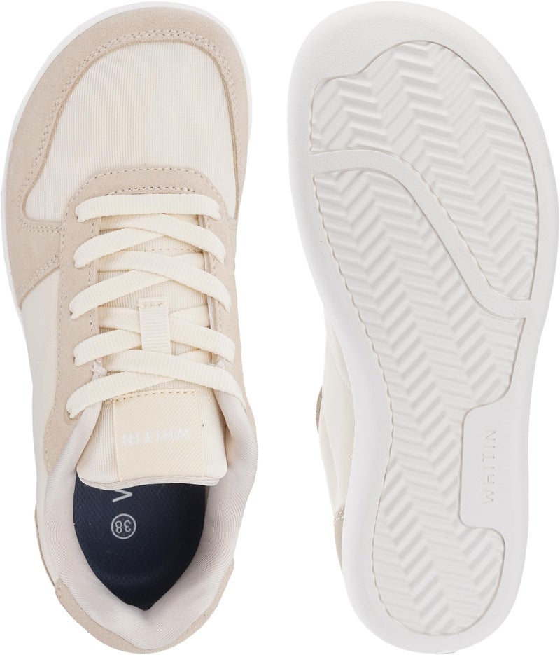 WHITIN Women's Wide Toe Box Zero Drop Barefoot Shoes Minimalist Minimus Size 8 Width Slip Resistant Lightweight Casual Walking Fashion Sneaker Beige 39 - Image 3