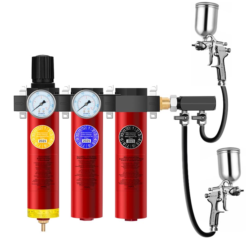 NANPU Z Series 3-Stage Air Filtration System - Sintered, Fine, & Charcoal Filters, 3/4" NPT Inlet, 1/4" NPT Outlet Module, 0-230 psi Gauge, 127 CFM @ 6 bar, Metal Housing, Heat Resistant to 248°F - Image 5