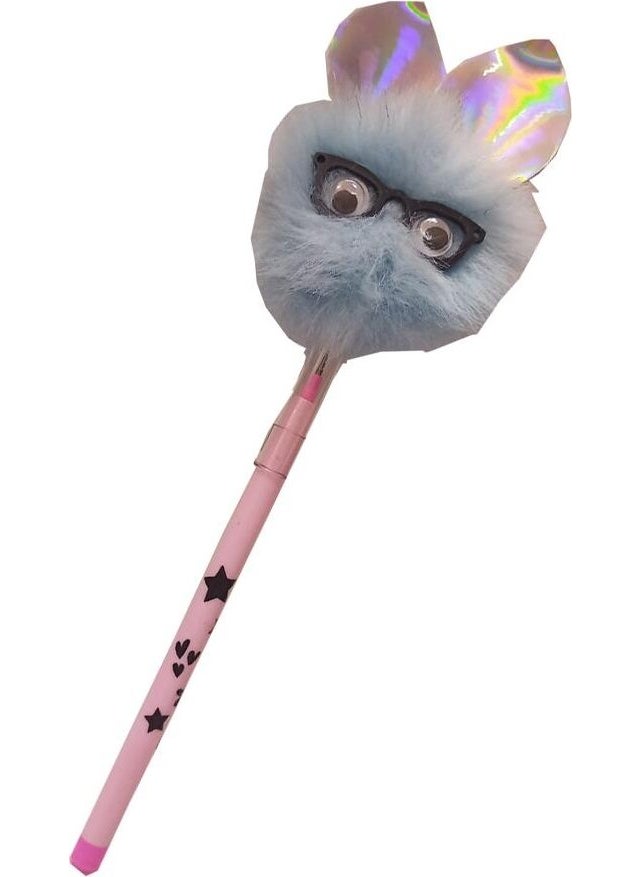 Artlantis - Plush Cat with Glasses Figured Egg Laying Pen 1 Piece Cat Glasses Shaped Egg Laying Pen Gift Pen Furry Cute Pen - Image 1