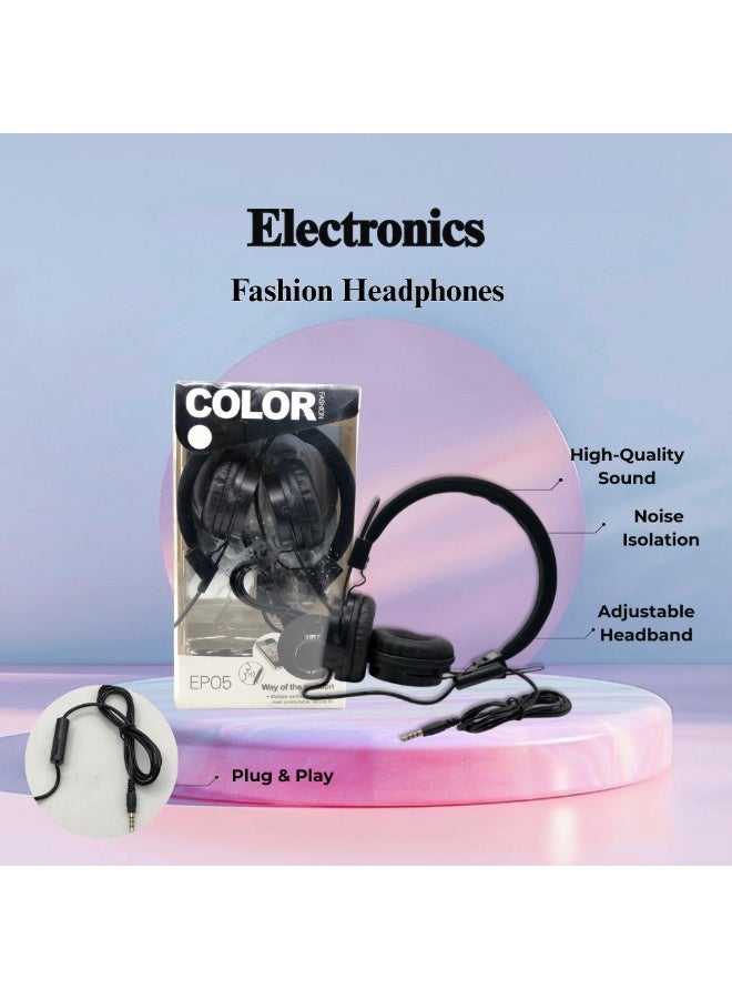 إس إن إتش سماعات رأس ستيريو عالية الدقة مع جهير عالٍ وميكروفون | قابلة للطي، سلكية، ومحمولة | سماعة رأس خفيفة الوزن بمقبس 3.5 مم للألعاب والموسيقى والكمبيوتر المحمول ومكالمات المكتب | صوت عالي الجودة مع عزل للضوضاء | وسادات أذن مبطنة تغطي الأذن وعصابة رأس قابلة للتعديل مع خاصية التوصيل والتشغيل - Image 1