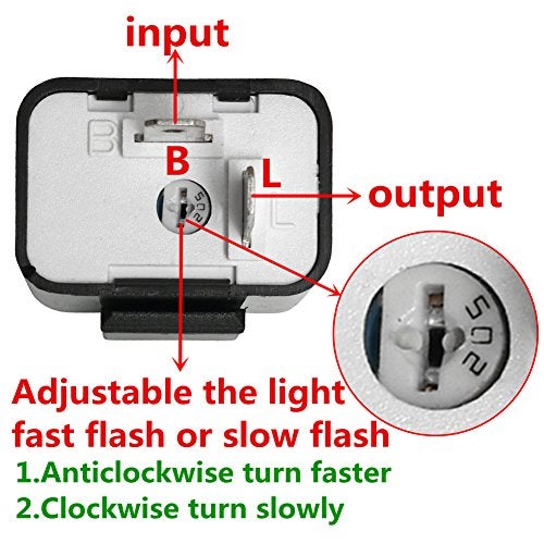 AMFRNE 12V Speed Adjustable 2 Pin Direct Replacement Compatible LED Electronic Flasher Relay fix CAR and Motorcycle Turn Signal & Hazard Warn Hyper Flash Relay - Image 4