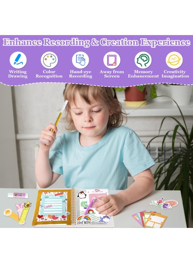 دايتويز مجموعة دفاتر يومية للبنات - هدايا مرحة للفتيات بعمر 8 و9 و10 و11 و12 و13 و14 عامًا، مجموعة دفاتر يومية من 92 قطعة، مجموعة لوازم دفاتر يومية ودفاتر قصاصات، مجموعة أدوات فنية لتدوين اليوميات للمراهقات. - Image 3