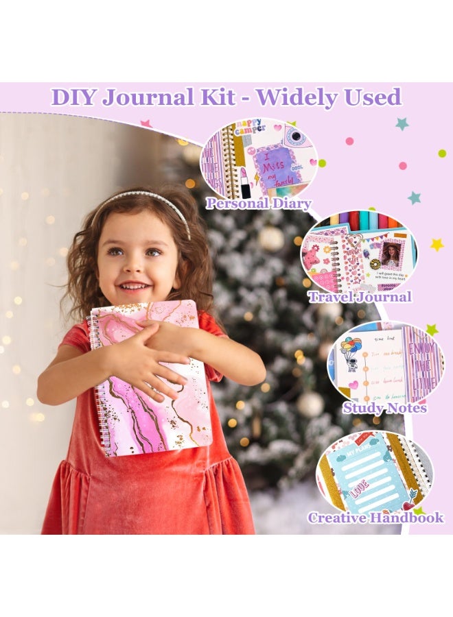 دايتويز مجموعة دفاتر يومية للبنات - هدايا مرحة للفتيات بعمر 8 و9 و10 و11 و12 و13 و14 عامًا، مجموعة دفاتر يومية من 92 قطعة، مجموعة لوازم دفاتر يومية ودفاتر قصاصات، مجموعة أدوات فنية لتدوين اليوميات للمراهقات. - Image 4