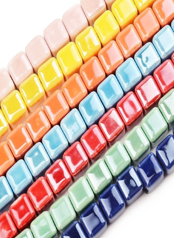 Teensery 50 Pcs Ceramic Cube Shaped Beads Loose Spacer Porcelain Beads for Jewelry Bracelet Necklace DIY Craft Making, Mixed Color (6mm) - Image 4