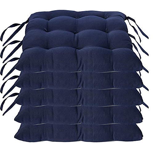 TEEJA Geomatric Printed Microfiber Durable Comfortable Soft Square Chair Pad Cushion Seat Pad with Ties 16INCHES 16 INCHES Blue 5