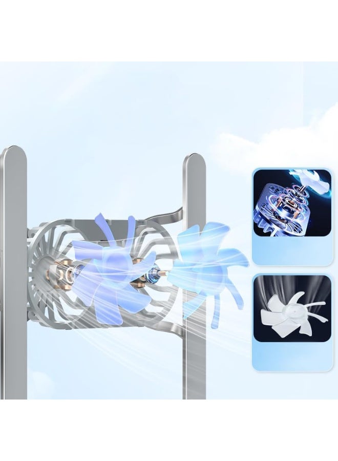 Laptop Stand with Cooling Fans, Aluminum Foldable and Portable Laptop Holder for Desk, Ventilated Cooling Notebook Stand with Low-Noise Fans for All 10-17” Notebook Computer-with Light - Image 2