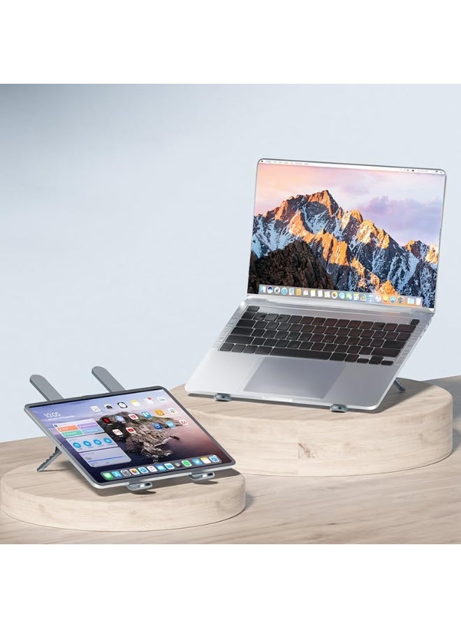 Laptop Stand with Cooling Fans, Aluminum Foldable and Portable Laptop Holder for Desk, Ventilated Cooling Notebook Stand with Low-Noise Fans for All 10-17” Notebook Computer-with Light - Image 5