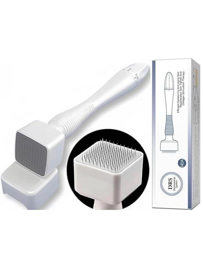 CAVERNSHOP 140 Titanium Adjustable Derma Roller Microneedle Stamp Kit 025mm to 3mm for Skin Repair Face Hair Beard Growth Acne Scars Rejuvenation - Image 1