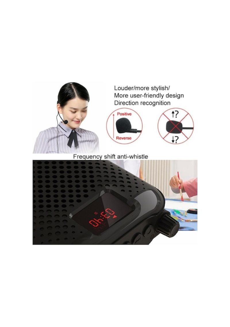 Voice Amplifier: Black, High Power Output For Clear Sound Projection - Waist-Hanging Design For Hands-Free Convenience Portable Amplifier For Teachers, Mall Promoters And Public Speakers - Image 3