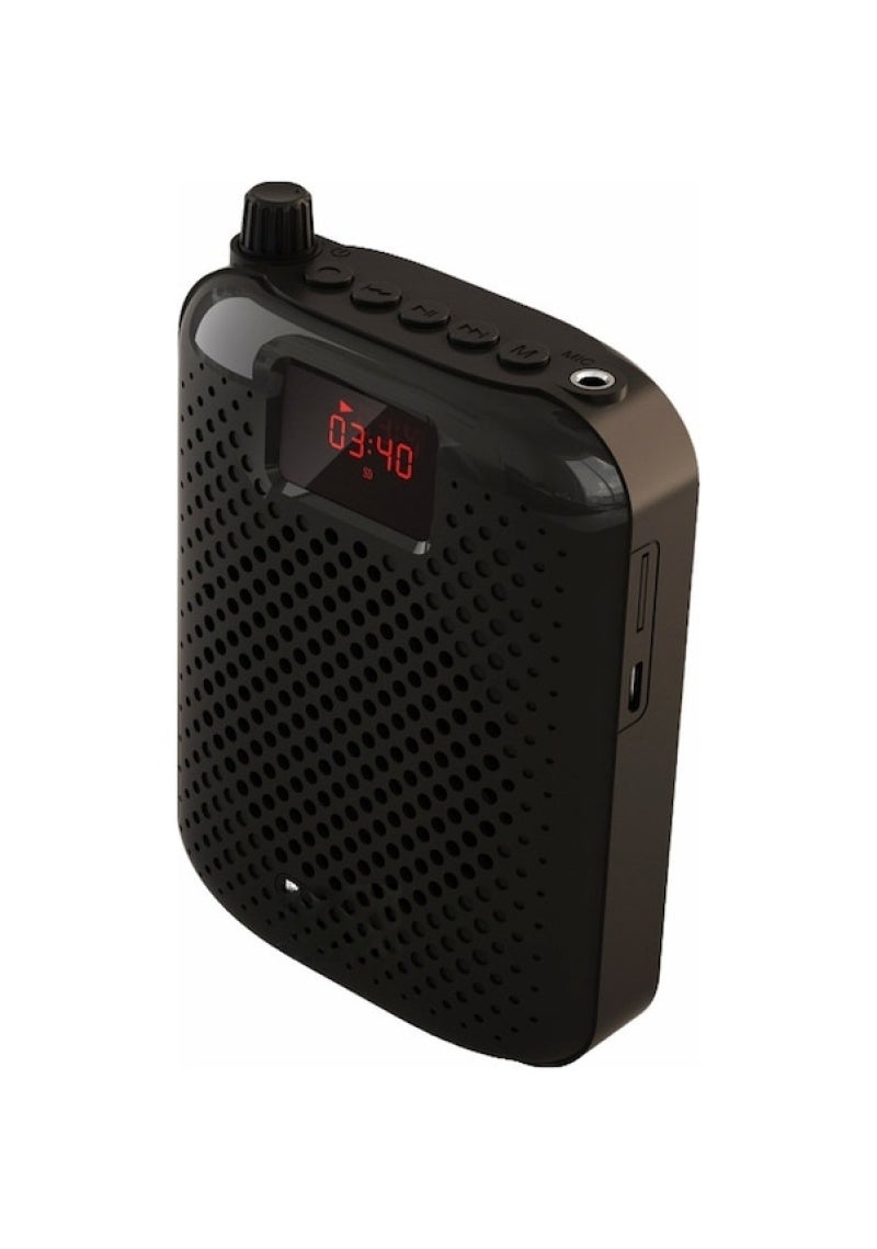 Voice Amplifier: Black, High Power Output For Clear Sound Projection - Waist-Hanging Design For Hands-Free Convenience Portable Amplifier For Teachers, Mall Promoters And Public Speakers - Image 1