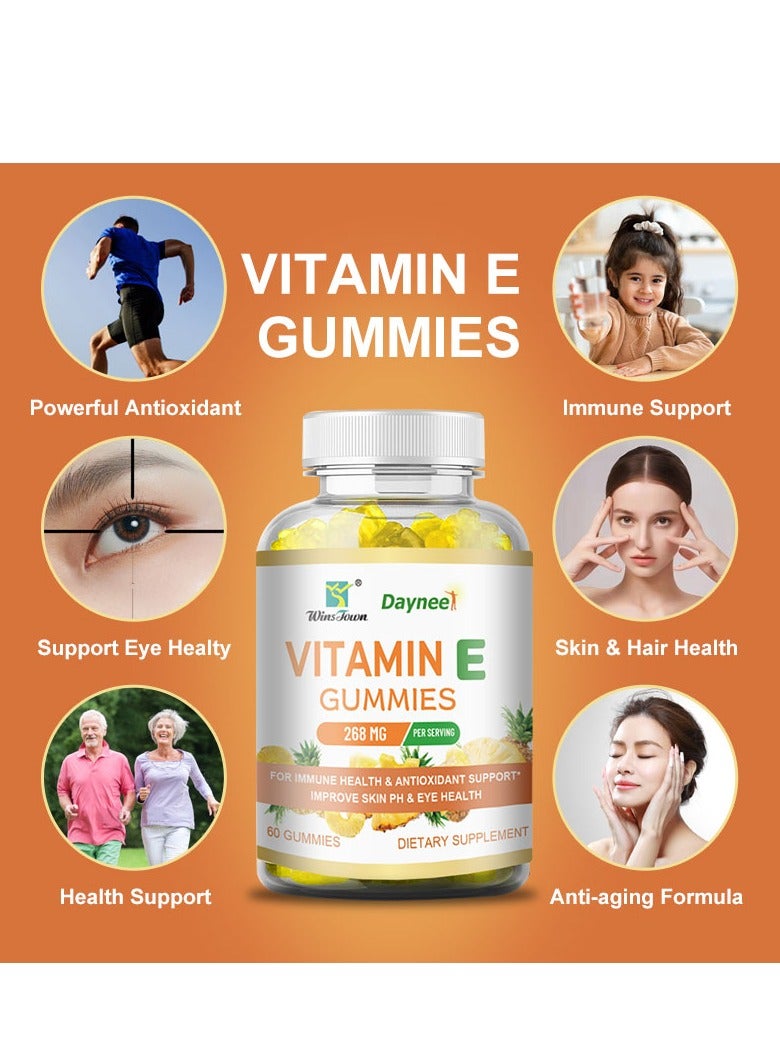 Daynee Hair Vitamin E Gummies - Vegan Gummies for Hair and Nails, Supplement for Women And Men - Health Support Dietary Supplement-60 Gummies - Image 3