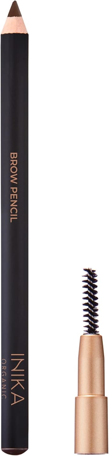 INIKA Organic Brow Pencil Shape Fill Define Increase Volume with Longwearing Pigments Rich Colour Nourishing Skincare Ingredients 100 Natural WaterResistant Dark Brunette