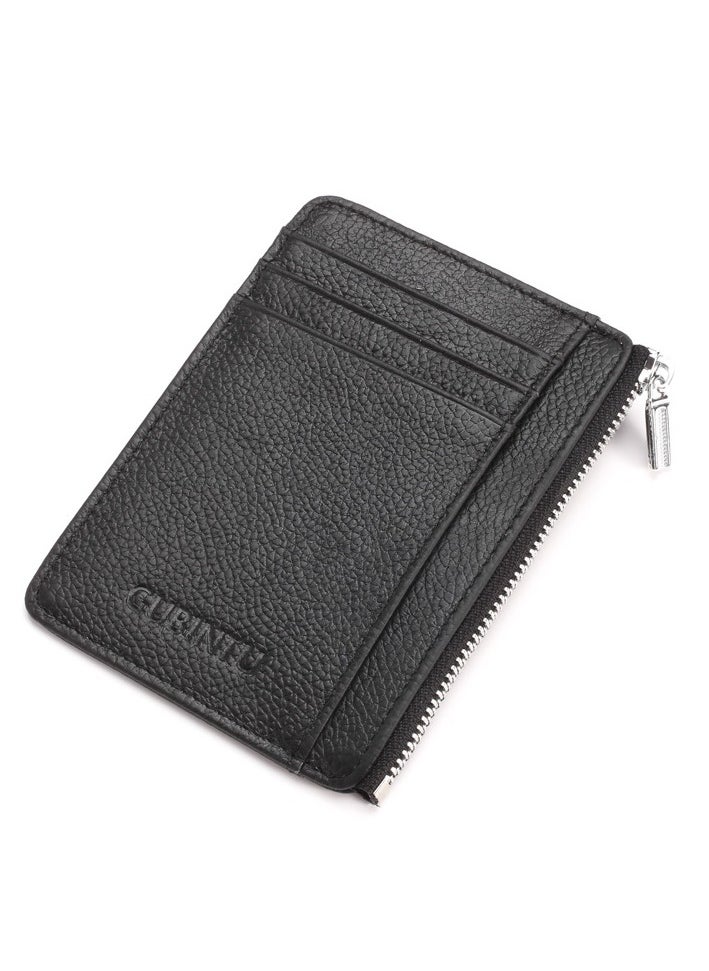 GUBINTO - Cowhide card holder RFID antimagnetic leather multifunctional zipper card holder - Image 1