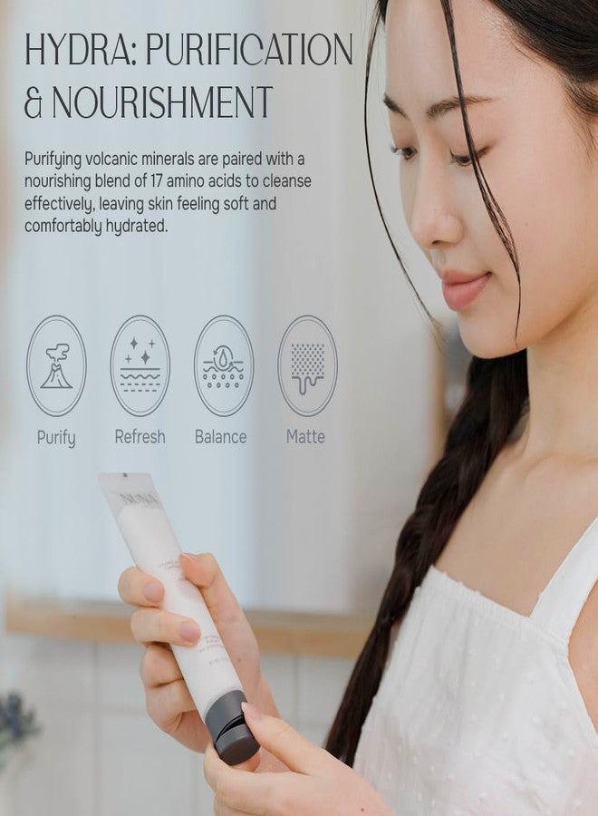 NUNA Hydra Volcanic Ash Facial Foam Cleanser - Gentle Cleansing, with Volcanic Ash and Kaolin, 17 Amino Acid Complex, Centella Asiatica, Hydrolized Hyaluronic Acid, 2.7 fl oz - Image 2