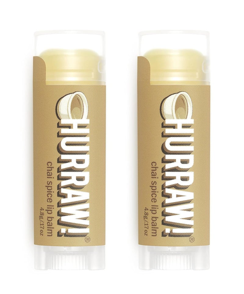 Hurraw Chai Spice Lip Balm 2 Pack Organic Certified Vegan Cruelty and Gluten Free NonGMO 100 Natural Ingredients Bee Shea Soy and Palm Free Made in USA