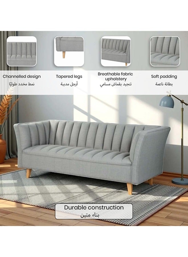 ميكاسا أريكة ثلاثية المقاعد من نسيج عالي الجودة باللون الرمادي  68 × 88 × 215 سم PJS28803 - Image 5