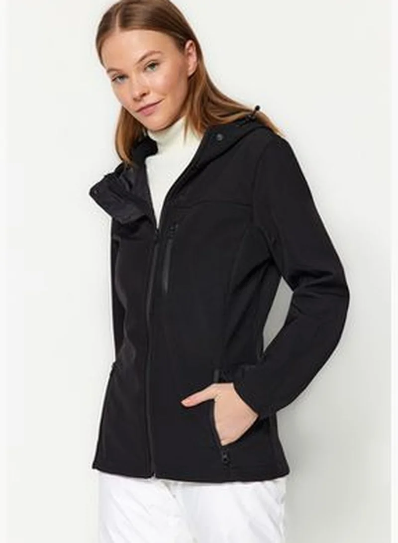 trendyol Winter Essentials Black Hooded Fleece Coat