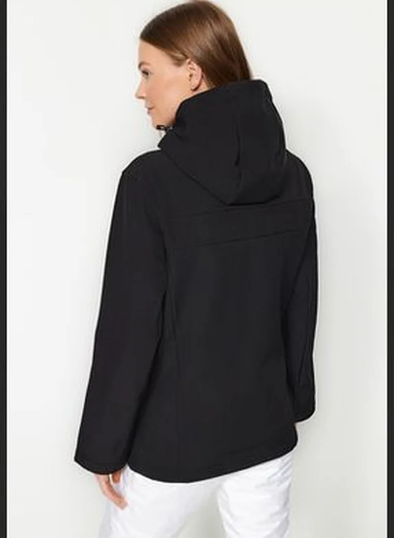 trendyol Winter Essentials Black Hooded Fleece Coat