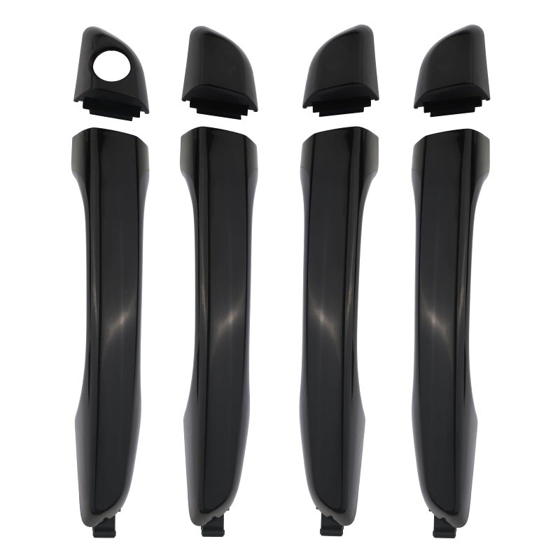 HONFQP Exterior Door Handle Front Rear Left Driver Right Passenger Side Outside Outer Door Handle Compatible with Hyundai Elantra 2017 2018 2019 2020 Replace 82651F2020 82651F2010 Black 4PCS - Image 2