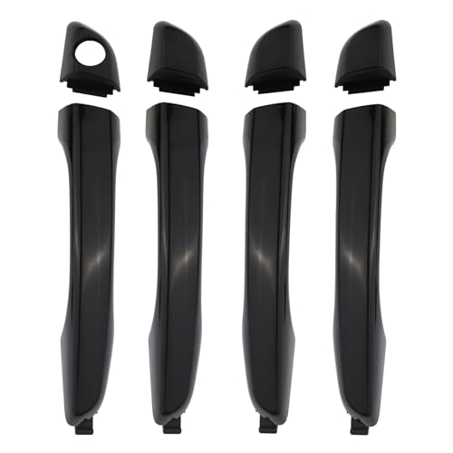 HONFQP Exterior Door Handle Front Rear Left Driver Right Passenger Side Outside Outer Door Handle Compatible with Hyundai Elantra 2017 2018 2019 2020 Replace 82651F2020 82651F2010 Black 4PCS - Image 1